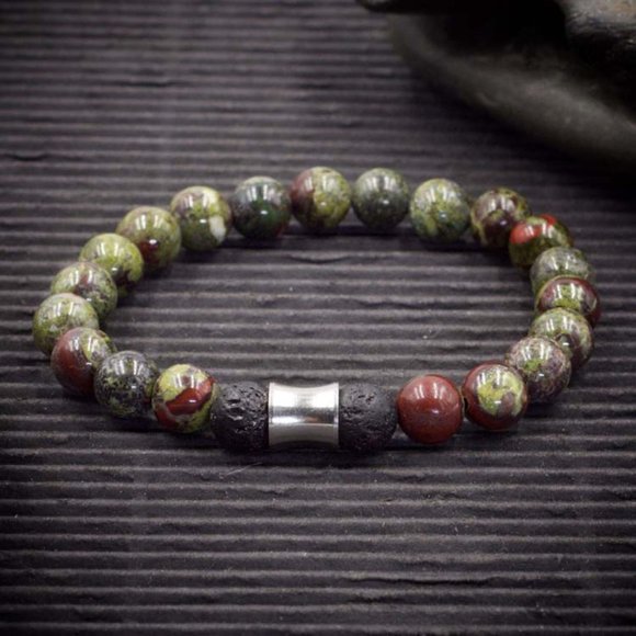 Dragons Blood Jasper Aromatherapy Stretch Bracelet - Handmade to Order - Picture 1 of 2